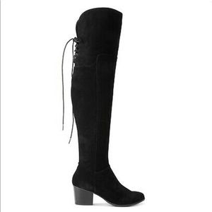 Aldo Suede Black Over the Knee Boots